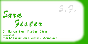 sara fister business card